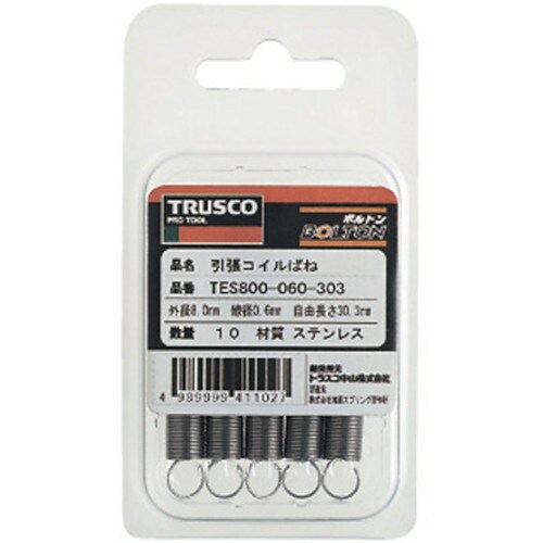 TRUSCO 【売切廃番】引張コイルばね D6.3
