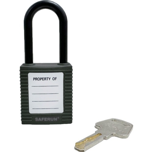セーフラン ロックアウト用絶縁パドロック 黒 吊3