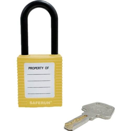 セーフラン ロックアウト用絶縁パドロック 黄 吊3