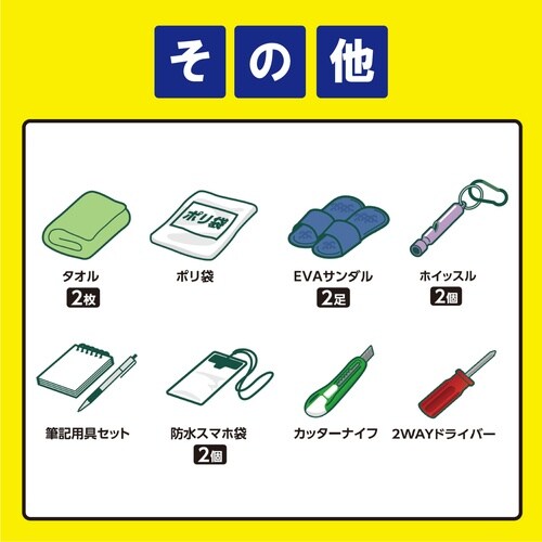 IRIS 298613 防災セット 2人用35点