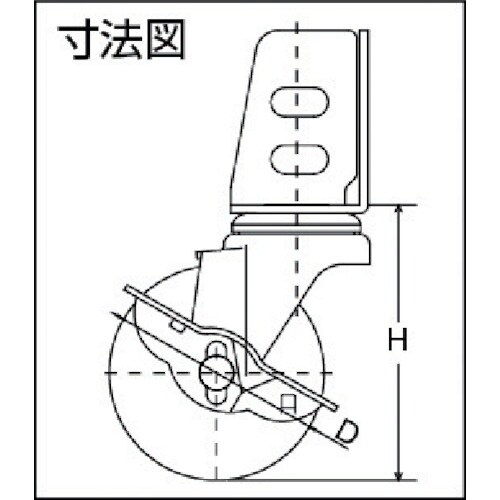 ユーエイ アングル 自在 キャスター ゴム 車輪径