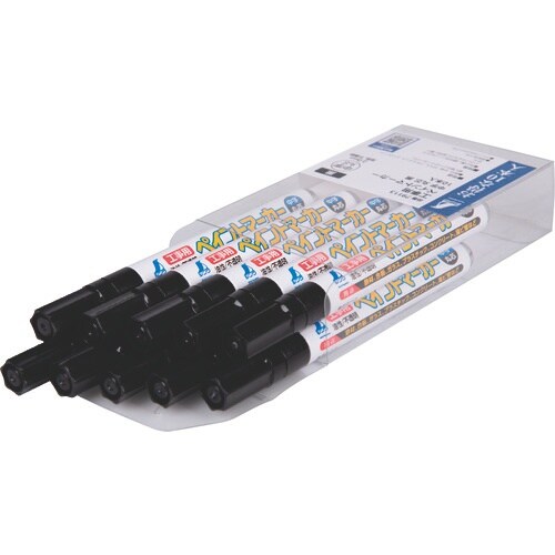 シンワ 工事用 ペイントマーカー 中字 丸芯 黒