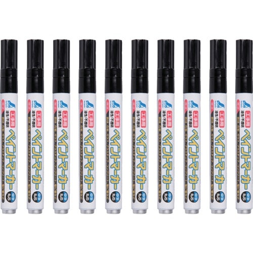 シンワ 工事用 ペイントマーカー 中字 丸芯 黒