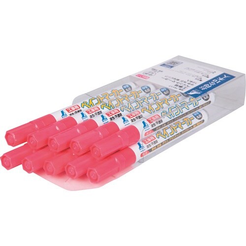 シンワ 工事用 ペイントマーカー 中字 丸芯 蛍光