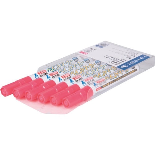 シンワ 工事用 ペイントマーカー 中字 丸芯 蛍光