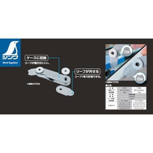 シンワ ラジアスゲージ A R1ー7 34枚組