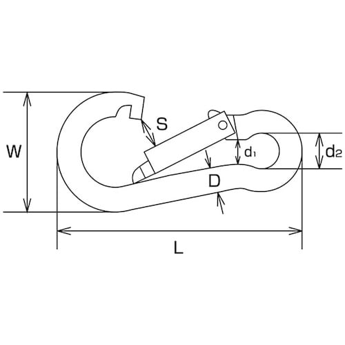 水本 スナップフックB型 線径4mm長さ45mm