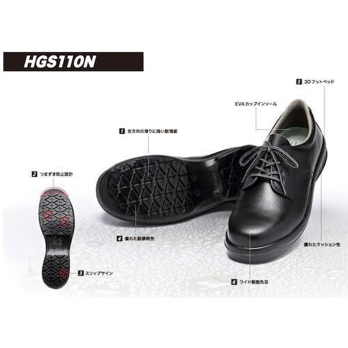ミドリ安全 超耐滑安全靴 HGS110Nブラック