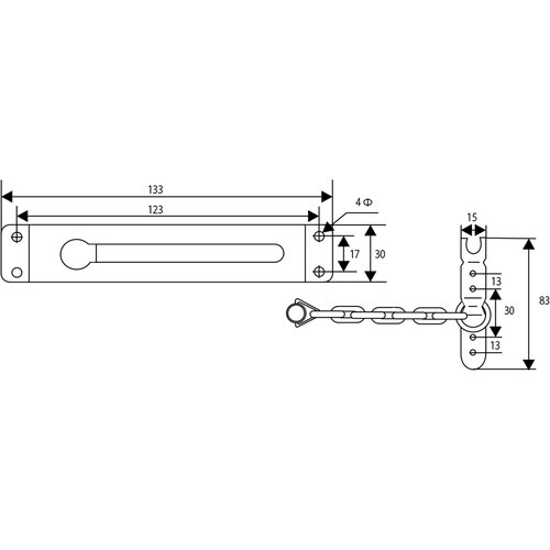 WAKI ステンドアチェーン VA−257 ヘアー