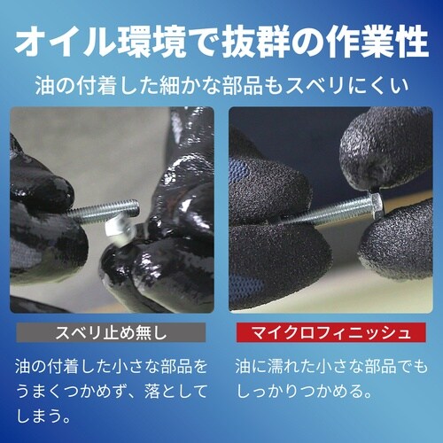トワロン ニトリル背抜き手袋 アクティブグリップ