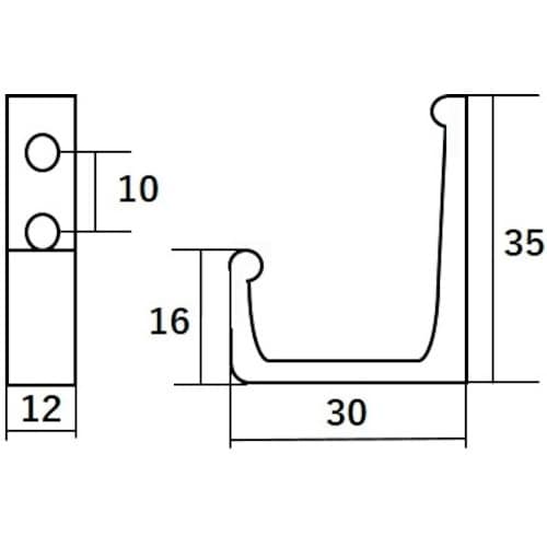 WAKI バラアルミL型フック BK−375 35