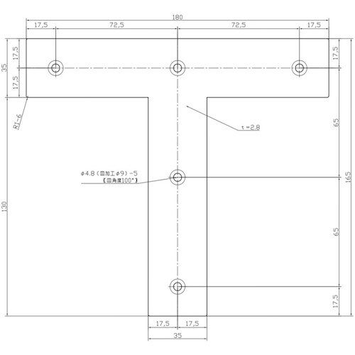 WAKI ユニクロ隅金 T型 BK−022 180