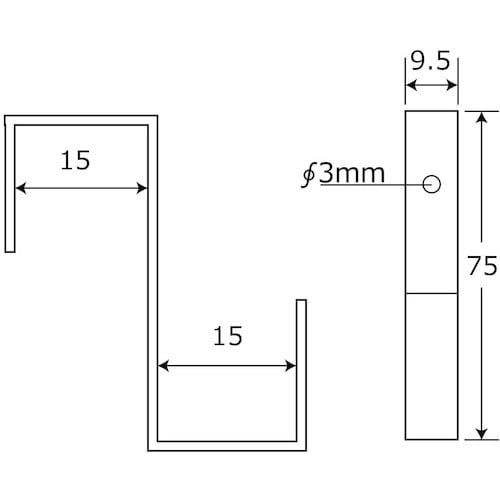 WAKI 吊金具 Z型 1 BK−381 15X1