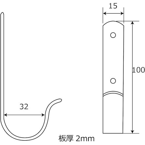 WAKI ステンJ型フック BK−378 100M