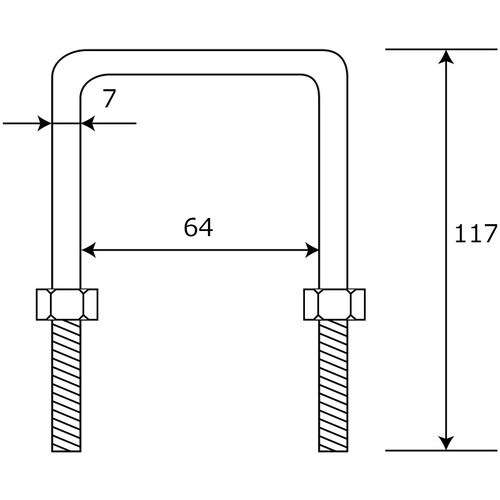 WAKI 足長コ型ボルトナット 15−815 M8