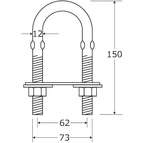 WAKI ステンUボルトセット BK−579 12