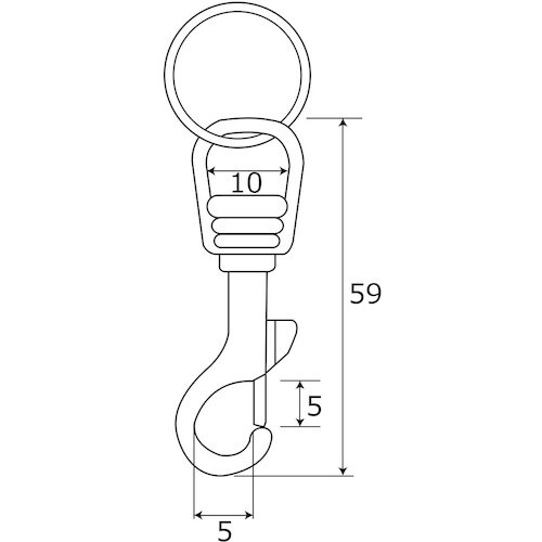 WAKI リング付回転スナップ BK−599 3/