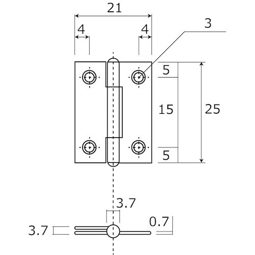 WAKI 薄口ステンレス丁番 BH−520 25M