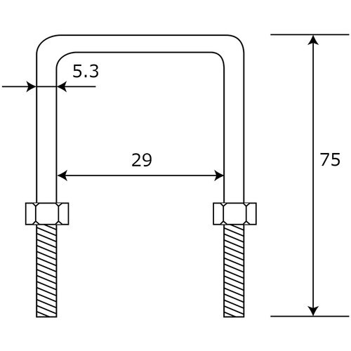 WAKI 足長コ型ボルトナット 15−812 M6