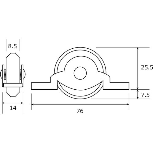 WAKI V型戸車 SH−448 33MM 2個入