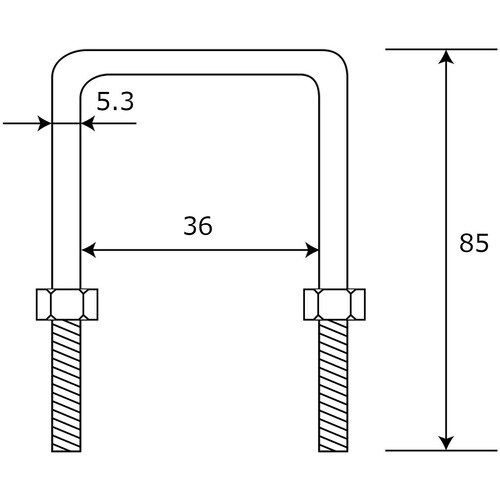 WAKI 足長コ型ボルトナット 15−813 M6
