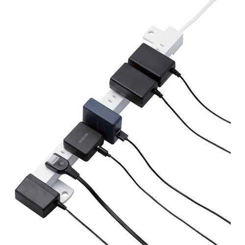 ELECOM 10口タップ 2P 3m マグネット