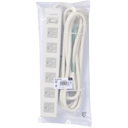 ELECOM タップ 3P6個口 差込口2P 一括