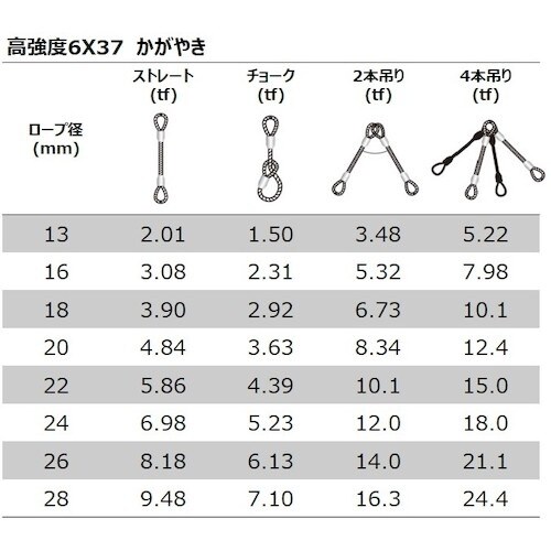 DAIKO 高強度6×37 かがやき 16mm 1