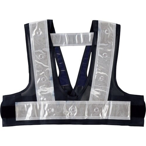 緑十字 フルハーネス用LEDベスト 紺メッシュ地/