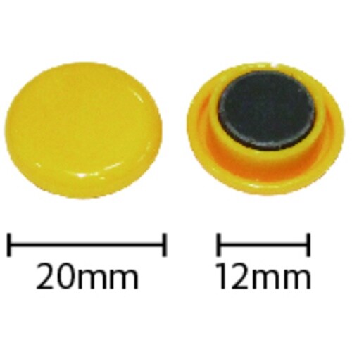 mitsuya カラーマグネット20mm 黄12個