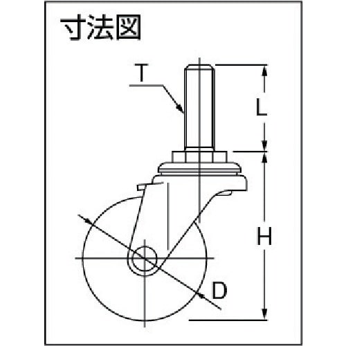 ユーエイ ねじ込み式 自在 キャスター ゴム 車輪