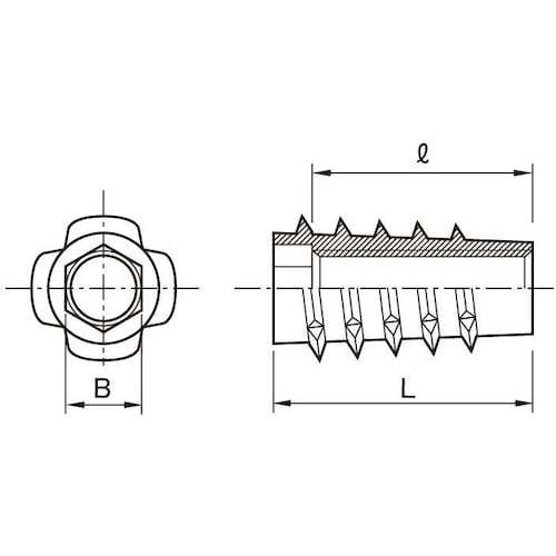 SUNCO 三価ホワイト 鬼目ナット Eタイプ 4