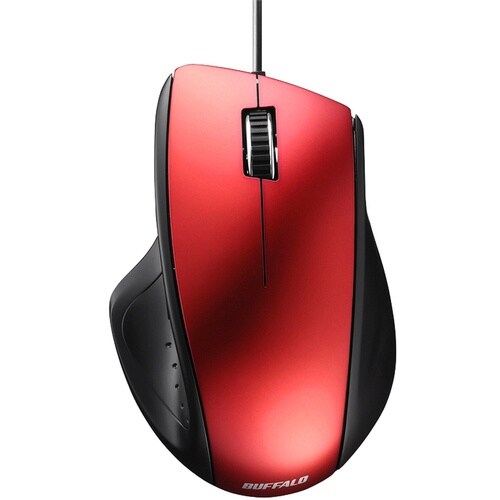 BUFFALO 有線レーザー式マウス 静音/5ボタ