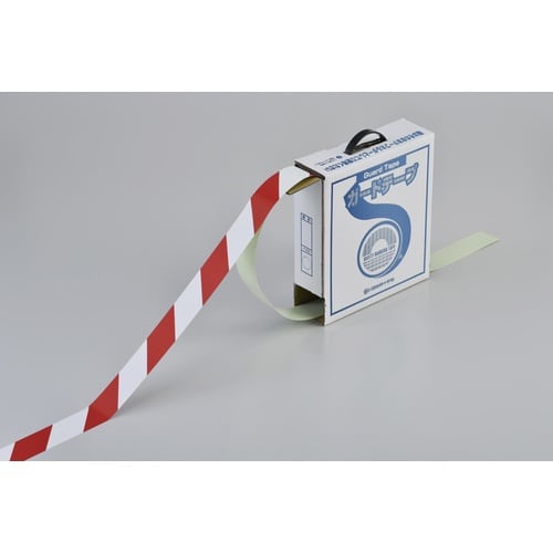緑十字 ガードテープ(ラインテープ) 白/赤 GT