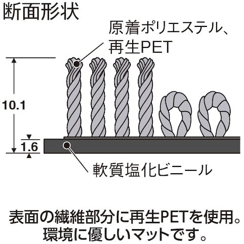 テラモト 雨天用マット エコレインマット グレー