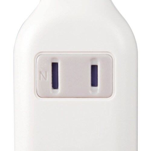 YAZAWA 耐トラ付タップ3個口1mホワイト