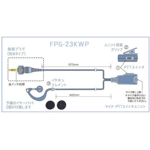 F.R.C. 耳掛け型イヤホンマイク(PRO用/ト