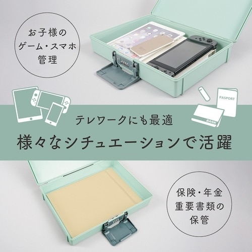 カール 保管ボックス ライトグリーン A4サイズ収