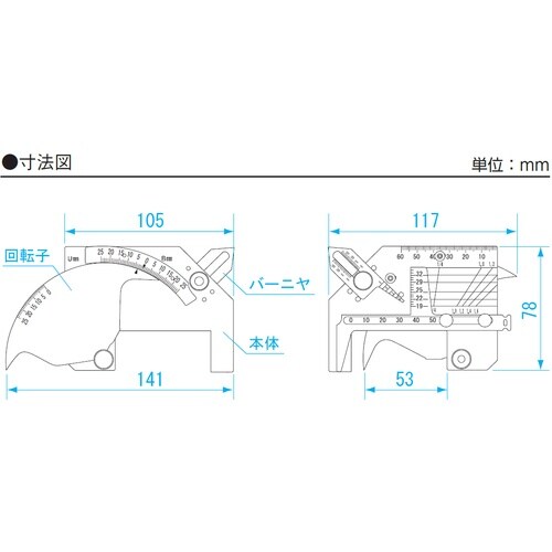 SK 溶接ゲージ(圧接後膨らみ外径/ビード幅/アン