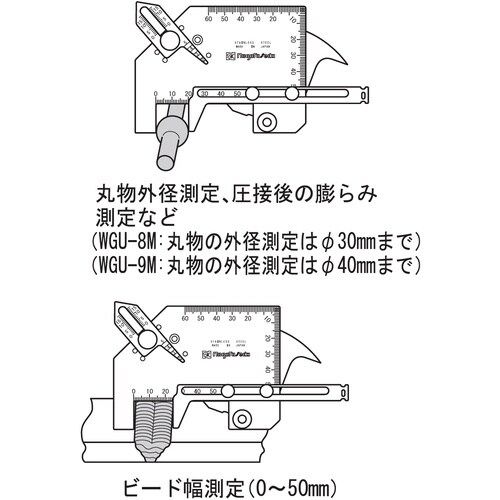 SK 溶接ゲージ(圧接後膨らみ外径/ビード幅/アン