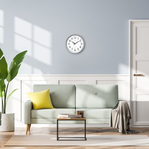 RHYTHM リズム 電波 壁掛け時計 連続秒針