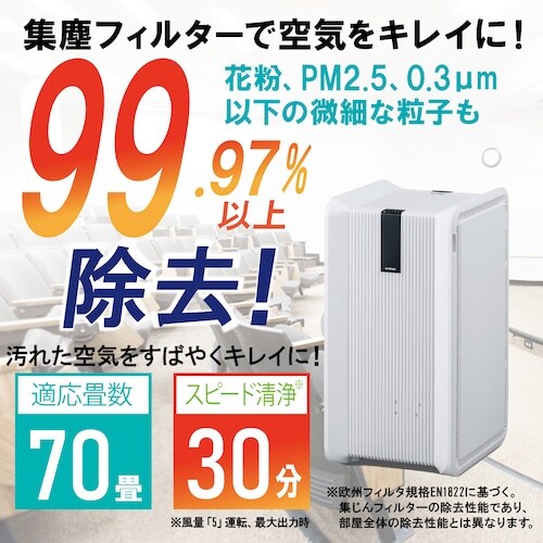 IRIS 574650 大型空気清浄機 70畳