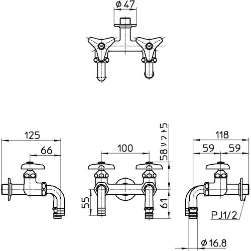 SANEI 散水用二口ホーム水栓