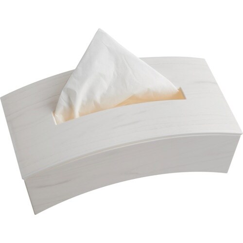 伊勢藤 ティッシュケースBowウッディホワイト