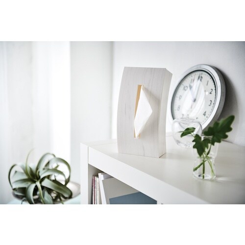 伊勢藤 ティッシュケースBowウッディホワイト