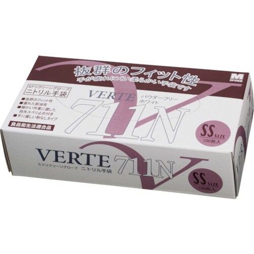 ミドリ安全 ニトリル使い捨て手袋 極薄 粉なし 白