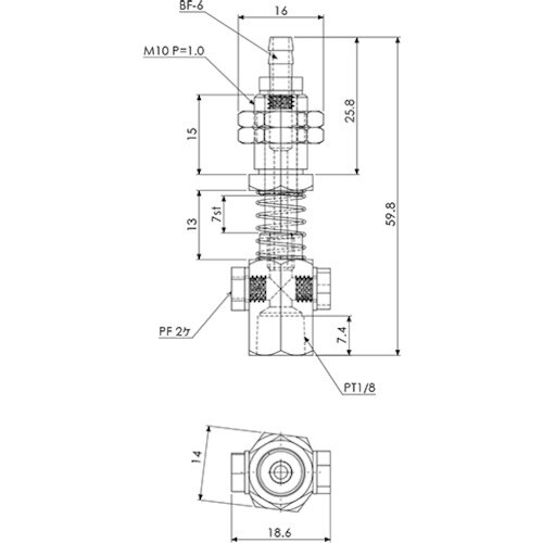 アインツ 吸着金具・回止式・1/8
