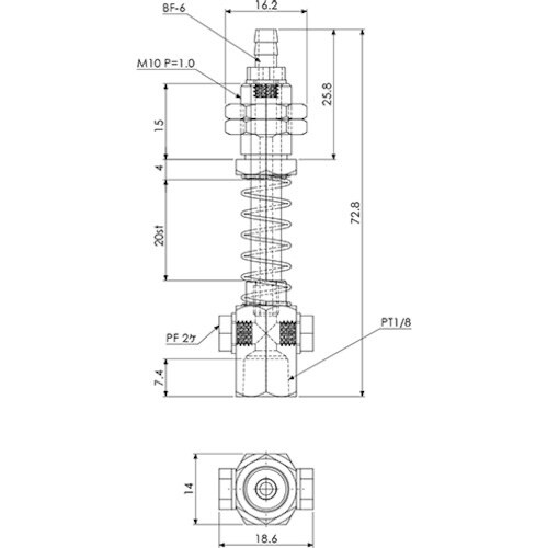 アインツ 吸着金具・回止式・1/8