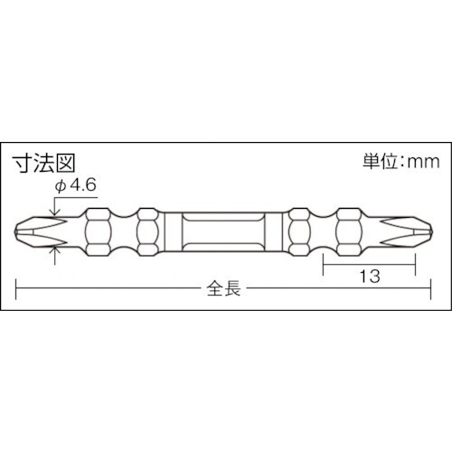 アネックス 龍靭ビット スリムタイプ 2本組 両頭