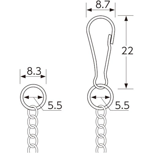 ユニット チェーン 3.3mm巾×300mm
